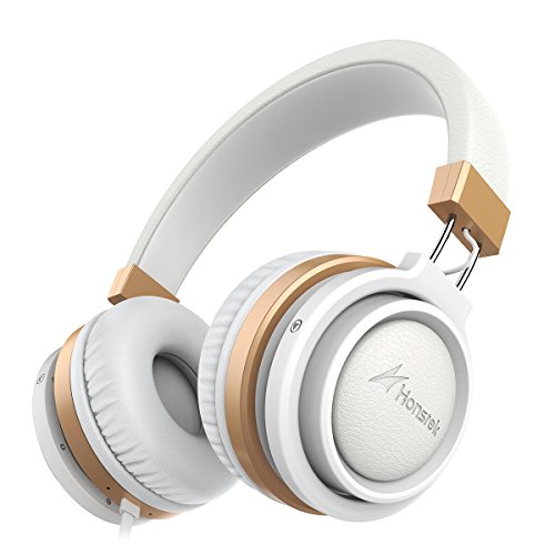 Honstek A5 KopfhÃ¶rer, On Ear Stereo Headset mit Starkem Bass, Eingebautem Mikrofon, Ergonomisches und Modisches und 3,5 mm Klinkenstecker fÃ¼r iPhone, Android Smartphone, Computer, Kinder (WeiÃŸ)
