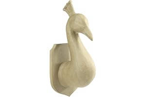 Décopatch - Ref MA029C - Peacock Trophy - Papier Maché Object to Decorate - 16.5 x 16.8 x 37.5cm - Decorate with Décopatch Papers & PaperPatch Glue, Glitter, Paints