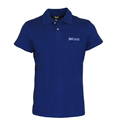 Just Cavalli Designer Polo Shirt B47 Shirts 6 Farben (XL (52), Navy Blau)