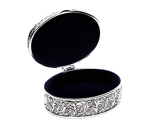 EDLE SCHMUCKSCHATULLE SCHMUCKKASTEN SCHMUCKKÄSTCHEN SCHMUCK BOX DOSE SILBER SAMT + BRILLIBRUM® FLYER - 3