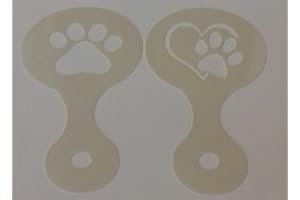 COFFEE & CAKE INSPIRATIONS UK dog paw & paw in heart coffee cup/cappuccino stencils reusable many times present gift fundraising Crufts