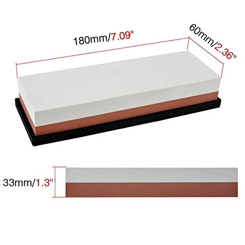 Itian Whetstone, 3000/8000 Grit Kombination Korund Whetstone Messer Wetzstein, Beidseitig mit Anti-Rutsch-Silikon-Halter - 8