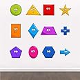 StickMe 'Colourful Shapes - Baby - Kids - Learning Education Nursery Pre School Kinder Garden Wall Sticker' -SM630 (Multi Colour, Vinyl - 100cm X 100 cm)