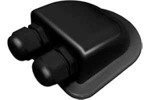 QILUCKY Passe-câble solaire - Double entrée de câble - Boîte de jonction ABS résistante aux intempéries - Pour projet solaire, camping-car, caravane, bateau - Noir