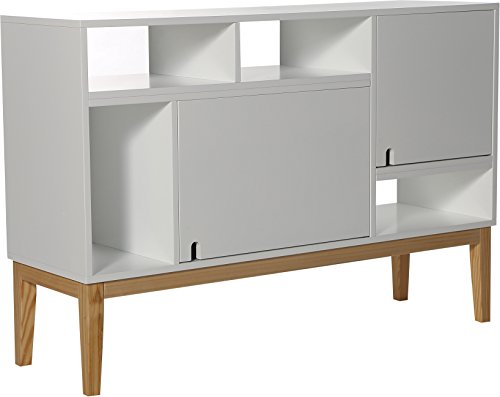 Aparador escandinavo destructuré Blanco 2 Puertas 4 nichos L115 - Mundo