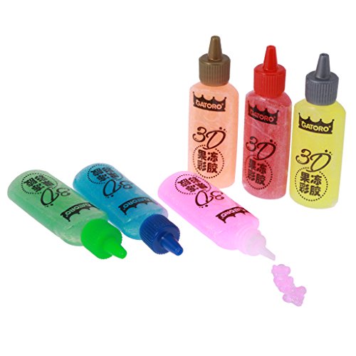 MagiDeal 6pcs Farben Waschbarer Glitter Glue Glue Stifte Glitter Gelmalstifte 9cm 25g