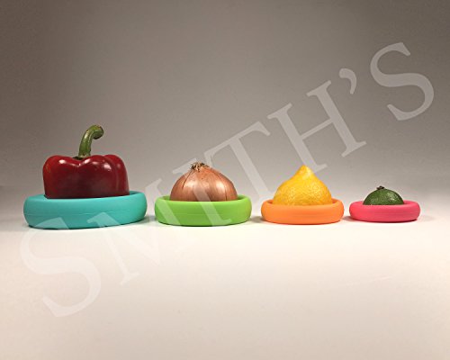 Smith’s 4er-Pack wiederverwendbare Silikon-Nahrungsmittelretter für Obst und Gemüse in Lagerbehältern – 4 Größen in Tropisch - 5