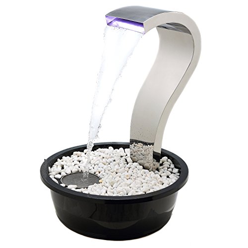 Köhko Wasserfall „Schwan“ aus Edelstahl Wasserspiel mit LED-Beleuchtung - 2