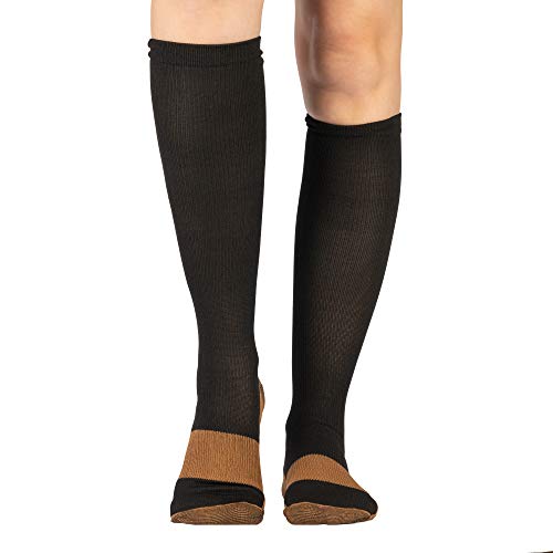 Calcetines de compresión de cobre (par) reducir la fatiga y energizar pies y piernas cansadas | Diseñado para reducir la hinchazón - Unisex (S/M (EU 37-41))