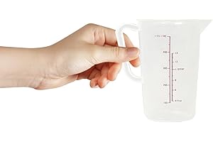 Acense Polypropylene Measuring Jug, Precise Measurement, Perfect Narrow Stem, Spillage-Free, Multi-Purpose Flour, Ground Almonds, Sugar, Milk, Oil, Dishwasher Safe, Capacity: 0.5ltr/17.5fl.oz