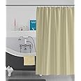 kurtains2fly Stripe Designed Polyester Anti Bacterial Water-Repellent 1 Panel Shower Curtain (Beige, W-4 x L-8 Feet)