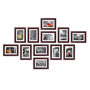 Amazon Brand - Solimo Rosewood Collage Set of 12 Photo Frames ( 6 X 8 Inch - 12)