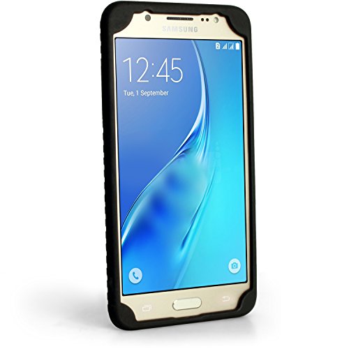 igadgitz U5395 Neum  tico Silicona Gel Goma Funda Carcasa Per Samsung Galaxy J5 J510FN  2016  Case Cover   Protector Pantalla - Negro