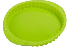 Webake Plat a Tarte Ø 24 cm Moule à Tarte Quiche en Silicone Antiadhésifs Moulle Tartelettes à Fond Amovible - Vert