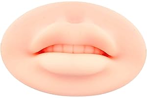 FELUOG Silikonowe usta 3D, półpermanentny model ust, tatuaż do ćwiczeń, do treningu ust kosmetycznych, ćwiczenia mikrobladingu, silikonowa skóra dla początkujących lub profesjonalistów (B) (jasna skóra)