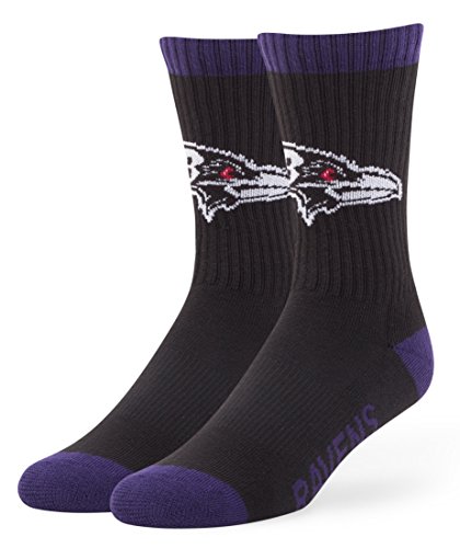 Baltimore Ravens NFL 47 Brand 'Bolt' Striped Men's Crew Length Socks
