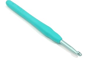 BUOKKON 5.5 mm Crochet Hook, Aluminum Soft Grip Rubber Handle Needles Ergonomic Knitting Needles Crochet Needle for Beginners and Handmade DIY Knitting Crochet (5.5 mm)