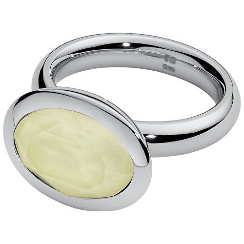 Preisvergleich Produktbild Qudo Ring Edelstahl mit gelbem Swarovski Stein RG 56 650553