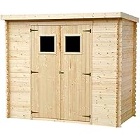 TIMBELA Holzhaus Gartenhaus M310+M310G - Gartenschuppen Holz mit Boden Imprägnierte B239xL142xH200 cm/ 2,63 m2…
