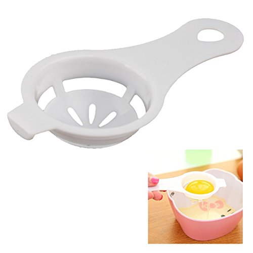 HENGSONG Weiß 3er Set Eiweißtrenner Ei Separator Praktisch Löffel zum Trennen von Eiweiß und Eigelb