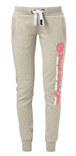 M.Conte Women Sweat-Pants Pantalones Jogging Pants Yoga Fitness Sportinghorts de chándal para Mujeres Ramona (XL, Gris-Blanco)