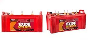 EXIDE INDUSTRIES Insta Brite 150Ah Inverter Ups Battery 36 Months (18 F+18 P) - Pack of 2, Red