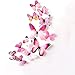 Produktbild Stazsx Moderne kreative Wandtattoos & Wandbilder Wohnzimmer Schlafzimmer sofa Restaurant Hintergrund wand Dekoration Aufkleber fashion kreative Wand Aufkleber individuell gestaltete Hintergründe Simulation 3D Stereo butterfly Wall Sticker, H023 Pink