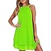 Produktbild Damen Sommer Strand Spaghettiträger Mini Kleider Chiffon Oberteile Cami Tank Beiläufig Weste Vest Camisole DOLDOA T-Shirt Tops Geburtstags Geschenk Für Frauen Mädchen Freundin (EU:48, Grün - 2)