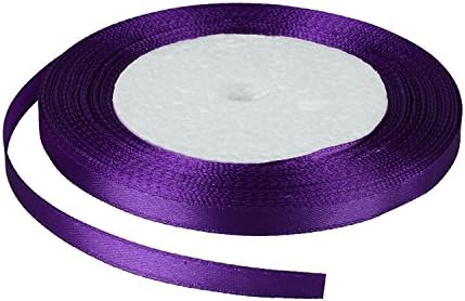 Fashionfairy 25metre Satin Ribbon Rolls 6mm/10mm/12mm/15mm for Wedding favour / Craft / Gift wrap / Christmas (10mm, Dark purple)