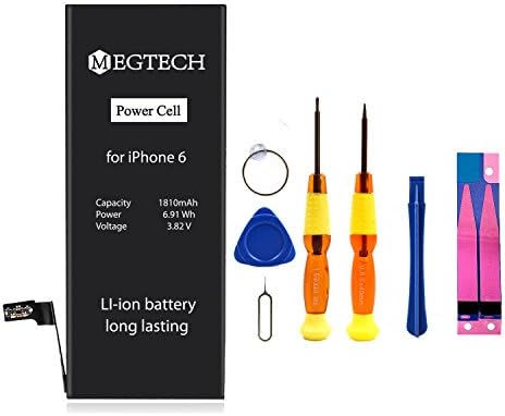 MEGTECH iPhone 6 Battery Replacement: New Zero Cycle Li-Ion internal Battery Replacement with Free Professional Tool Kit