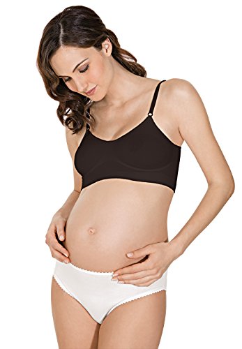 RelaxMaternity 5320 (Negro, M) Sujetador de algodón premama ajustable con soporte al pecho durante el embarazo