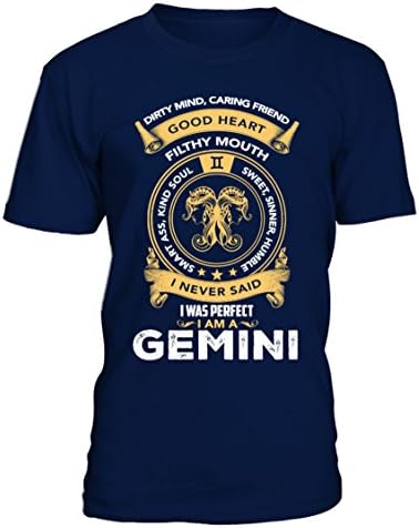 teezily I Am A Gemini - T-Shirt Round Neck Mens - Navy