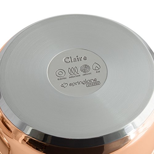 3-Schicht-Edelstahl Topfset Claire (8 tlg.) von Springlane Kitchen Kupfer-Topfset mit Glas-Deckeln / Copper pots in modernem edlen Design, alle Herdarten inkl. Induktion - 3