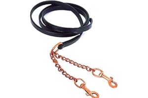 SNOWHILL Heritage English Leather Lead And Chain in Black or Havana Black, One Size