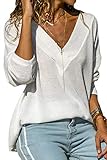 ♥Tops para mujer, camisas para mujer, tops sexy para mujer, tops para mujer, camisetas para mujer, asimétrico simple, conciso, suelto, sexy color sólido