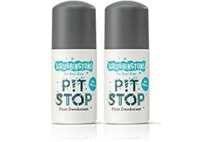 SCRUBBINGTON'S Scrubbingtons Pit Stop Childrens Natural First Deodorant, Kids Deodorant for Boys and Girls, Quick Drying Kids Deodorant, Aluminium and Alcohol Free, Suitable for Sensitive Skin 2 x 50ml