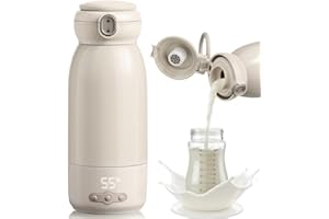 SPICY WORLD Chauffe biberon nomade,Peut être chauffé, maintenu au chaud et stérilisé,Chauffage rapide en 3 minutes,Grande Capacité de 500ml,Grande batterie de 10400 mAh,Eau, lait, lait maternel