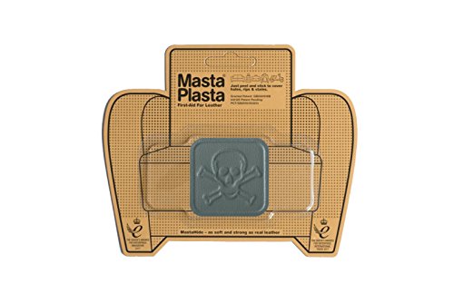 MastaPlasta - Parches de reparación de Piel autoadhesivos, Color Gris Elige tamaño/diseño. Primeros Auxilios para sofás, Asientos de Coche, Bolsos, Chaquetas, etc.