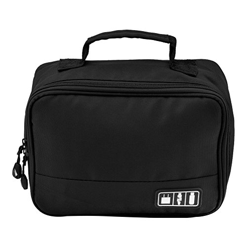 Cozyswan Aufbewahrungstasche Elektronik Organizer Tasche für USB Kabel Netzkabel Akku Digital Zubehör Tragbarer Speicherkarten Schwarz - 7