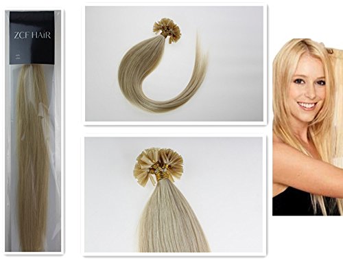 Straight 18'' 20'' 22'' Pre Bonded Tipped Hair Nail Tip U-tip 100% of Real Remy Human Hair Extensions 100S 17 Colors Beauty Popular Style (22inch 60g for 100s one pake, 613 light blonde)