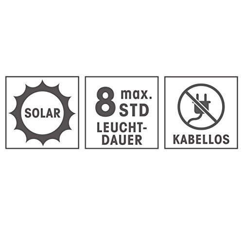 Solar-LED-Leuchtkette Fontäne mit 4 Einstellungen: Flackern, Blinken, permanentes Licht, Aus (Fiber Fieberglas Glasfaser-Lampe Fiber-Leuchte) - 6