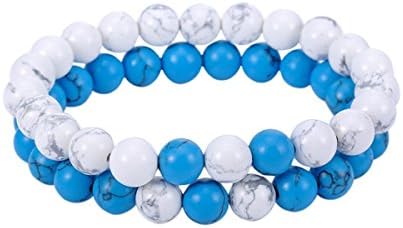 Distance Bracelets Strong Elastic Friendship Relationship Lovers Bracelets His &amp; Hers 8mm Beads Couple Bracelets