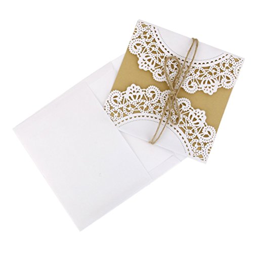 LUOEM 10Pcs Hochzeit Einladungskarte Europäischen Stil mit Umschlag Seile - 2