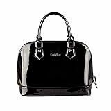 lacktasche schwarz  AiSi Damen Lack Leder Handtasche/Damenhandtasche/ Schultertasche/Crossbody Bag/Umhängetaschen/ Henkeltasche mit Reißverschluss Schwarz
