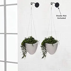 Kurtzy Hanging Self Watering Flower Pot for Garden Planters Indoor Outdoor Living Room Bedroom Balcony Home Decor Assorted Colors Set of 2