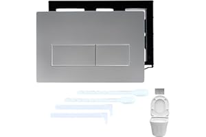 LAKPYN 1 Pezzo Applicabile a Placca WC Geberit,Pannello Serbatoio,Placca di Comando a Doppio Pulsante,Accessorio in Bagno(Argento Opaco)