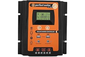 MADEZZ Regulador de batería,Controlador de Carga Solar 12V 24V 30A 50A 70A MPPT Controladores de Carga Solar Panel Solar Regulador de batería Dual USB Pantalla LCD