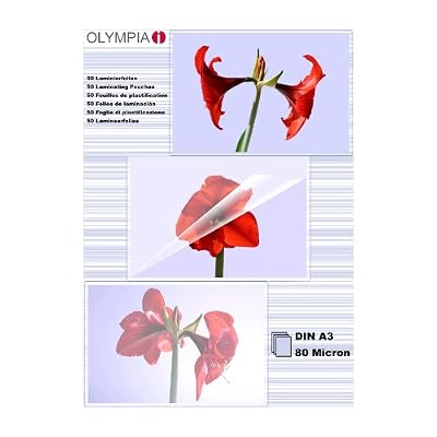 Olympia Pochettes de plastification à chaud, DIN A3, 80 microns, 50 pochettes tansparentes