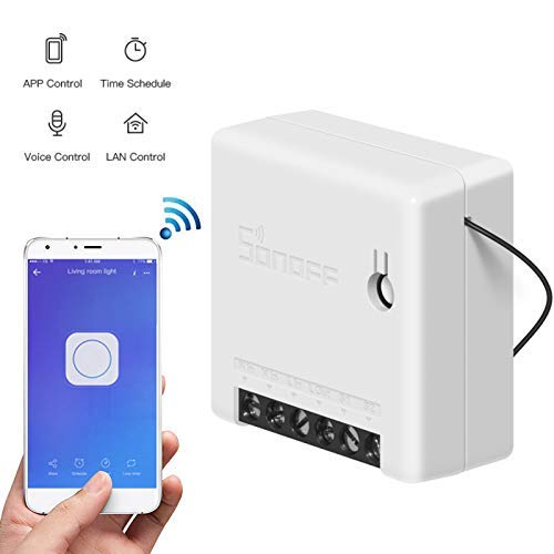Sonoff Mini Switch Telecomando wireless per elettrodomestici Compatibile con Alexa e Google Assistant IFTTT Nest Fai da te la tua casa tramite app iOS e Android App Rest API