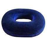 Ecosafeter Orthopedic Ring Memory Foam Cushion - Donut Cushion for Relief of Haemorrhoids and Piles, Coccyx Pain，Suitable for Wheelchair, Car Seat, Office Or Outdoor, Dark Blue